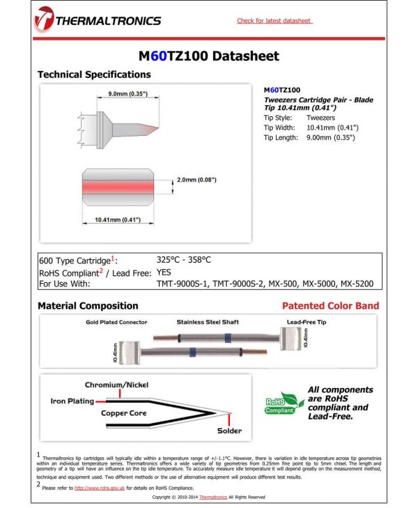 Thermaltronics M60TZ100 Metcal STTC-SMTC Compatibility pic