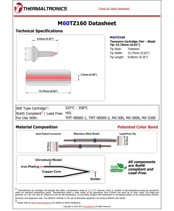 Thermaltronics M60TZ160 Metcal STTC-SMTC Compatibility pic