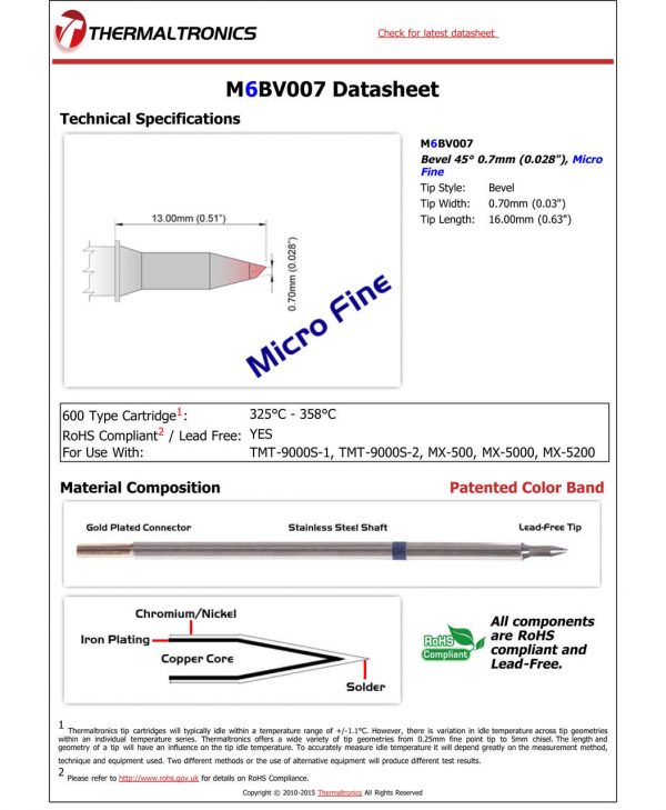 Thermaltronics M6BV007 Metcal STTC-SMTC Compatibility pic