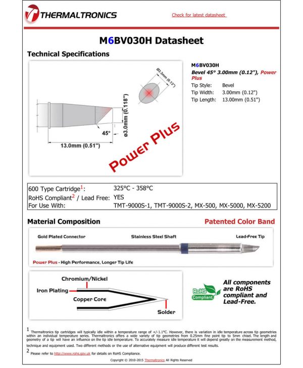 Thermaltronics M6BV030H Metcal STTC-SMTC Compatibility pic