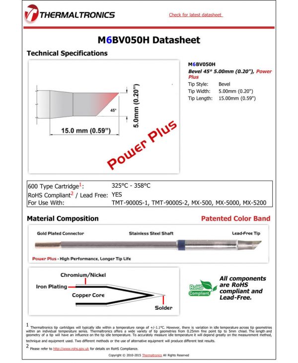Thermaltronics M6BV050H Metcal STTC-SMTC Compatibility pic