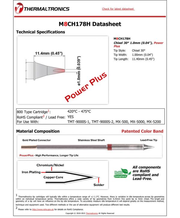 Thermaltronics M8CH178H Metcal STTC-SMTC Compatibility pic