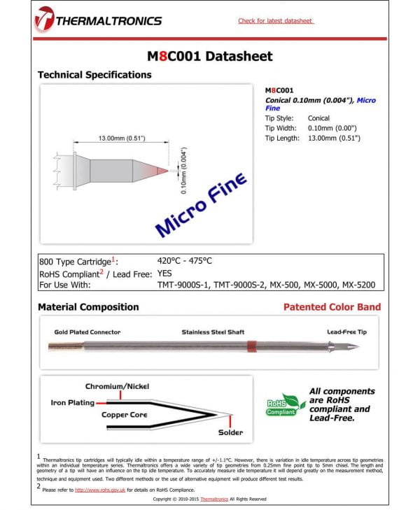 Thermaltronics M8C001 Metcal STTC-SMTC Compatibility pic