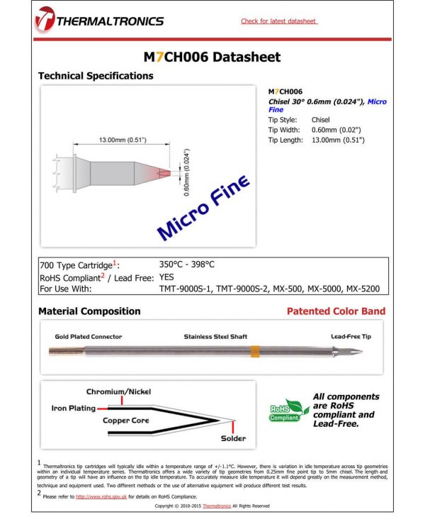 Thermaltronics M7CH006 Metcal STTC-SMTC Compatibility pic