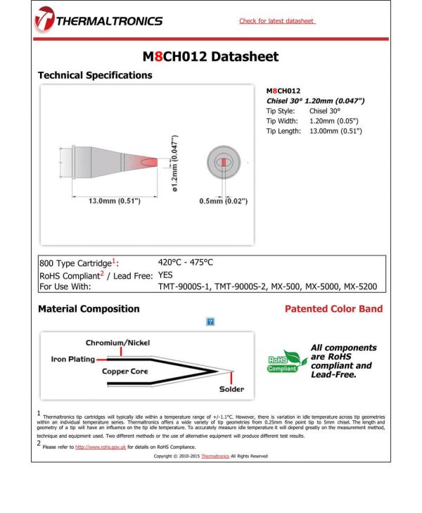 Thermaltronics M8CH012 Metcal STTC-SMTC Compatibility pic