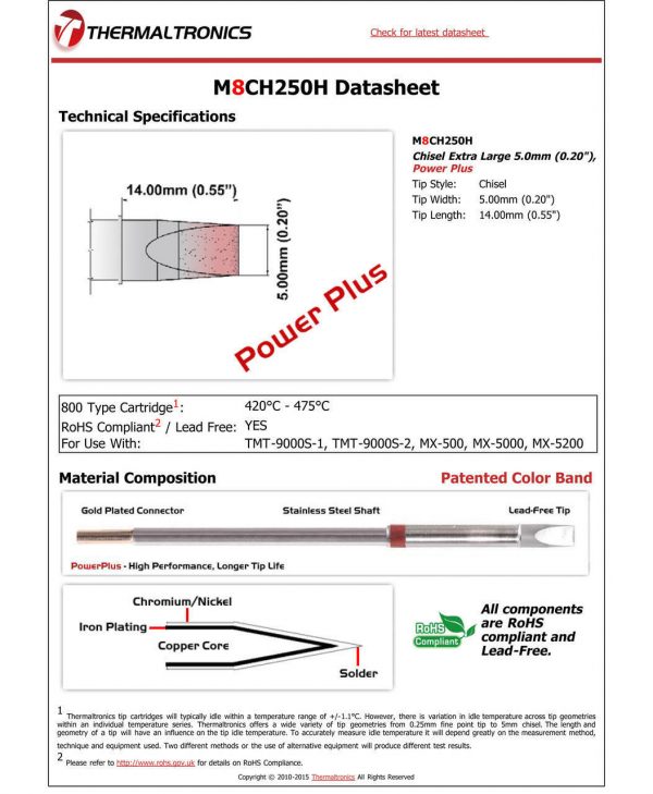 Thermaltronics M8CH250H Metcal STTC-SMTC Compatibility pic