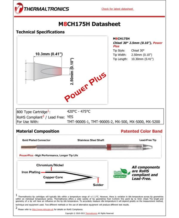 Thermaltronics M8CH175H Metcal STTC-SMTC Compatibility pic