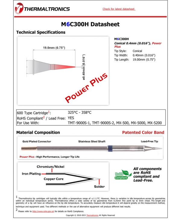Thermaltronics M6C300H Metcal STTC-SMTC Compatibility pic