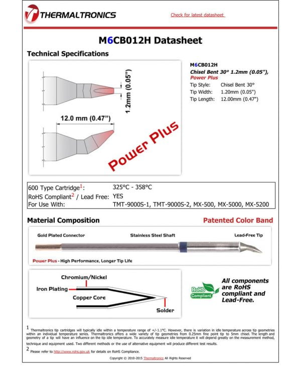 Thermaltronics M6CB012H Metcal STTC-SMTC Compatibility pic