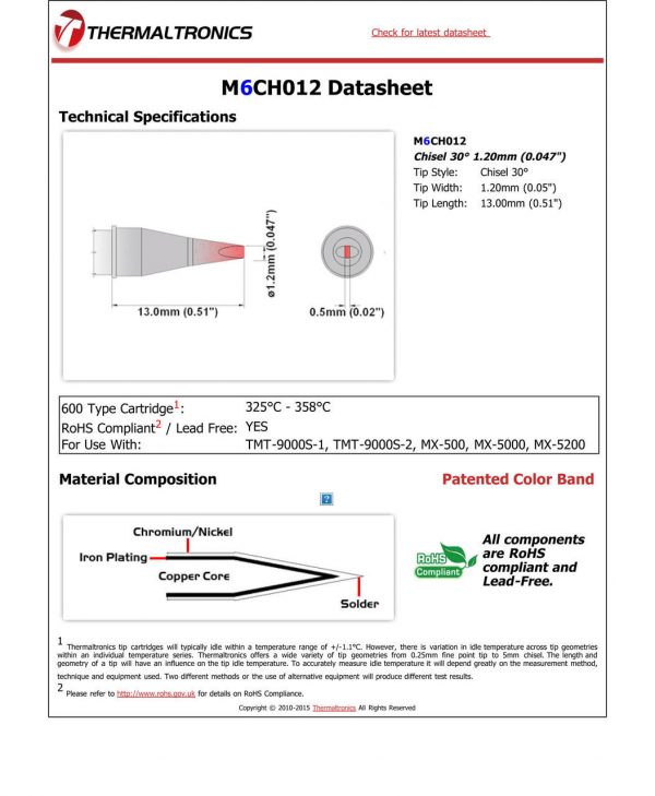 Thermaltronics M6CH012 Metcal STTC-SMTC Compatibility pic
