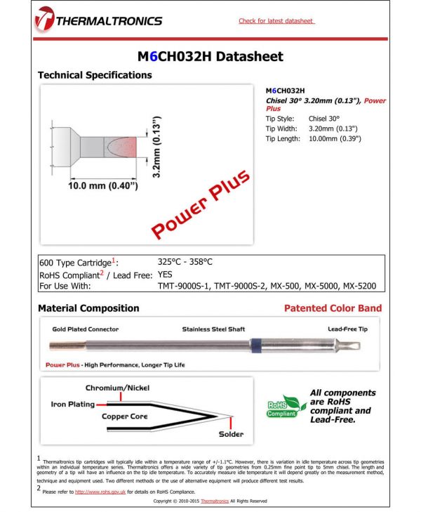 Thermaltronics M6CH032H Metcal STTC-SMTC Compatibility pic