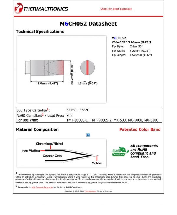 Thermaltronics M6CH052 Metcal STTC-SMTC Compatibility pic