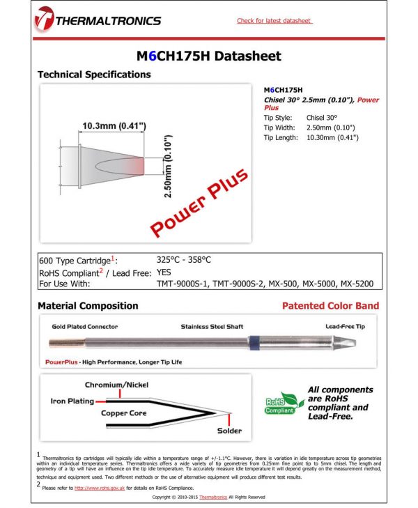 Thermaltronics M6CH175H Metcal STTC-SMTC Compatibility pic