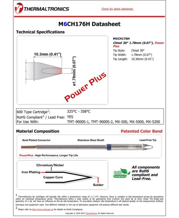 Thermaltronics M6CH176H Metcal STTC-SMTC Compatibility pic