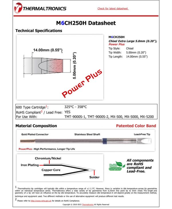 Thermaltronics M6CH250H Metcal STTC-SMTC Compatibility pic