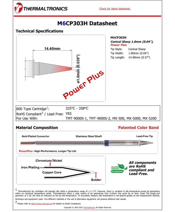 Thermaltronics M6CP303H Metcal STTC-SMTC Compatibility pic
