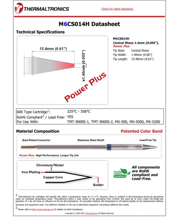 Thermaltronics M6CS014H Metcal STTC-SMTC Compatibility pic