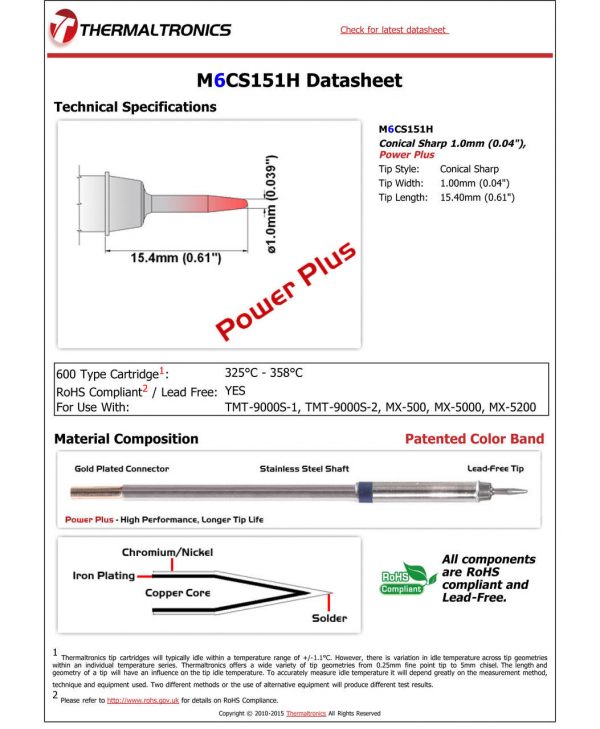 Thermaltronics M6CS151H Metcal STTC-SMTC Compatibility pic