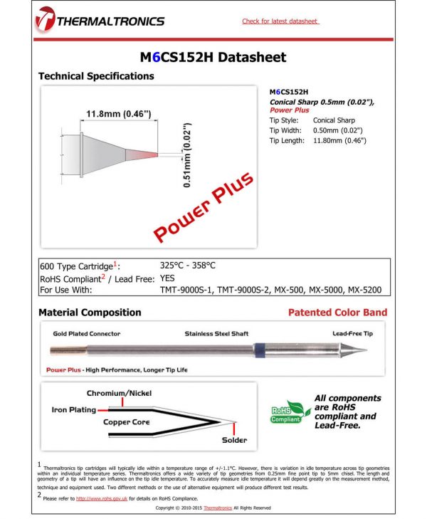 Thermaltronics M6CS152H Metcal STTC-SMTC Compatibility pic