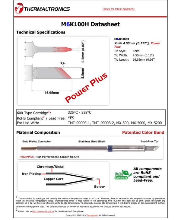 Thermaltronics M6K100H Metcal STTC-SMTC Compatibility pic