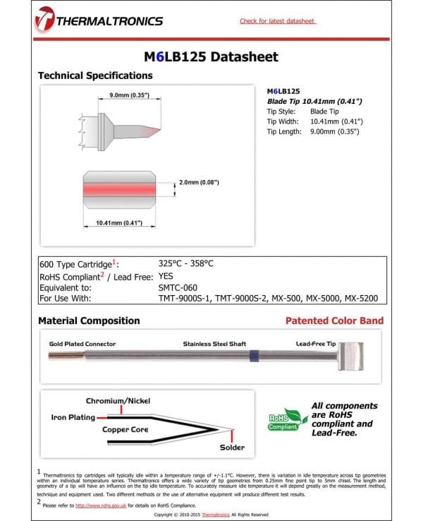 Thermaltronics M6LB125 Metcal SMTC-X60, SMTC-XBL100 pic