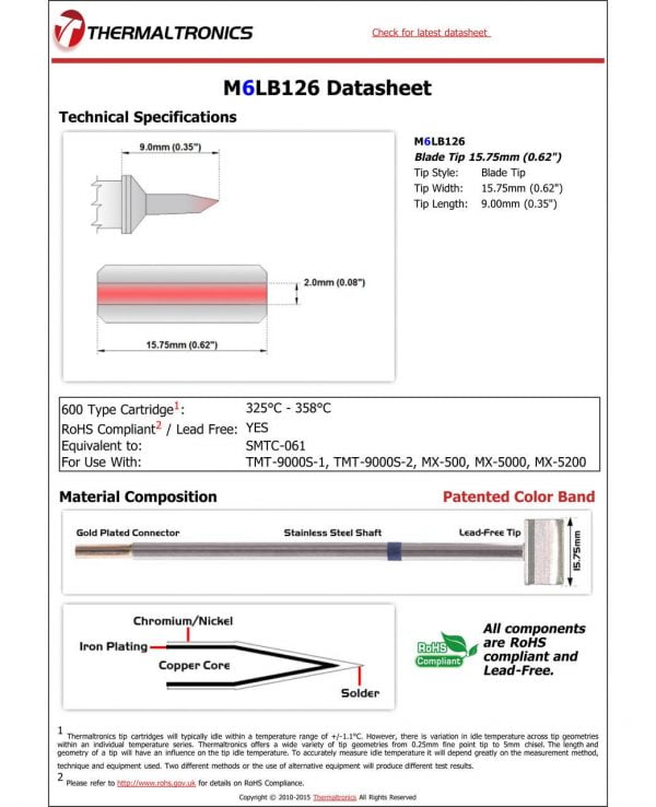 Thermaltronics M6LB126 Metcal SMTC-X61, SMTC-XBL150 pic