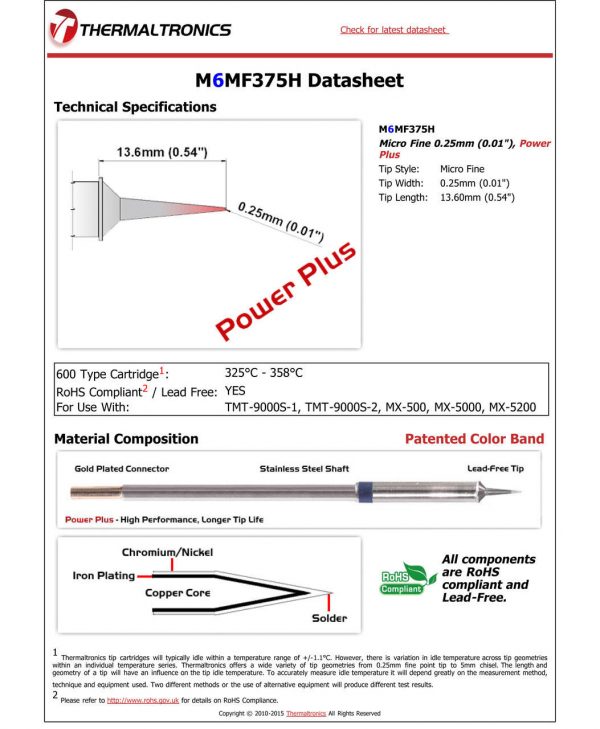 Thermaltronics M6MF375H Metcal STTC-SMTC Compatibility pic