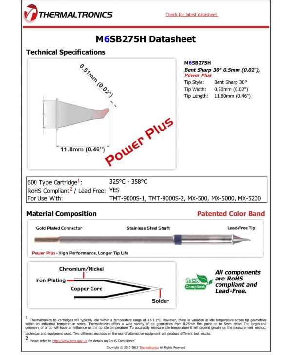 Thermaltronics M6SB275H Metcal STTC-SMTC Compatibility pic