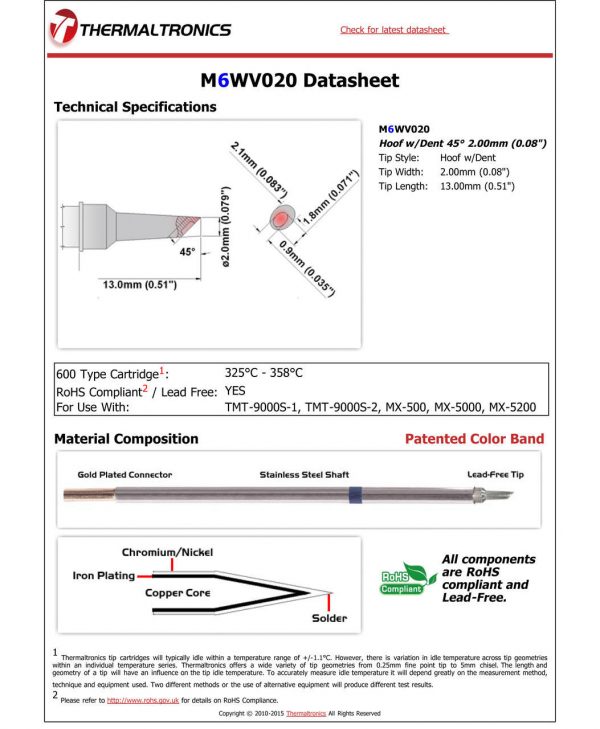 Thermaltronics M6WV020 Metcal STTC-SMTC Compatibility pic