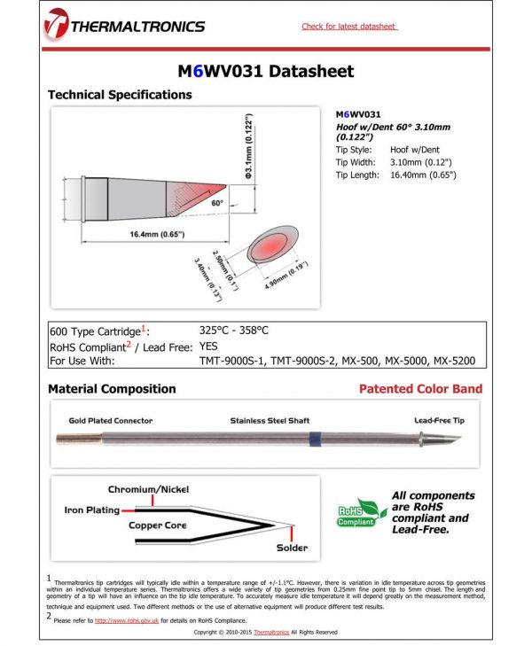 Thermaltronics M6WV031 Metcal STTC-SMTC Compatibility pic