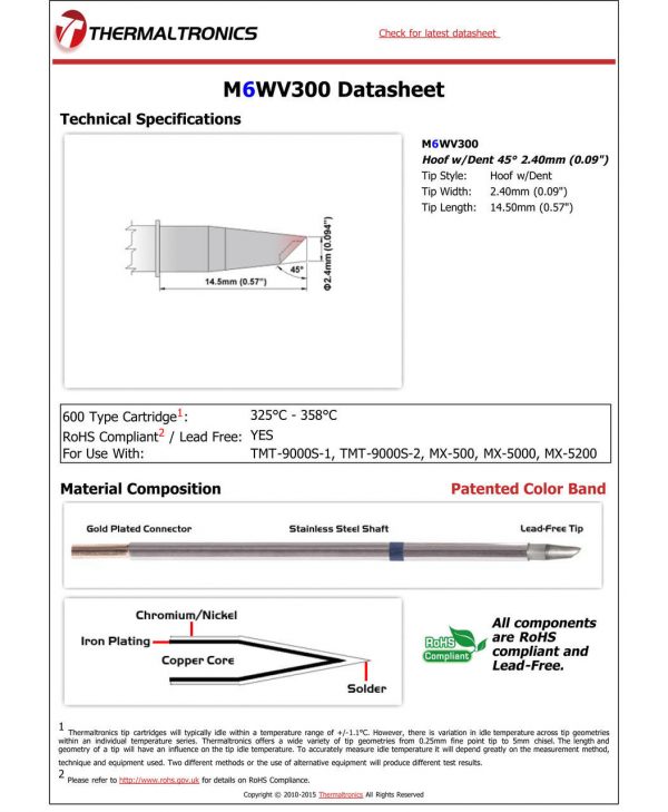 Thermaltronics M6WV300 Metcal STTC-SMTC Compatibility pic