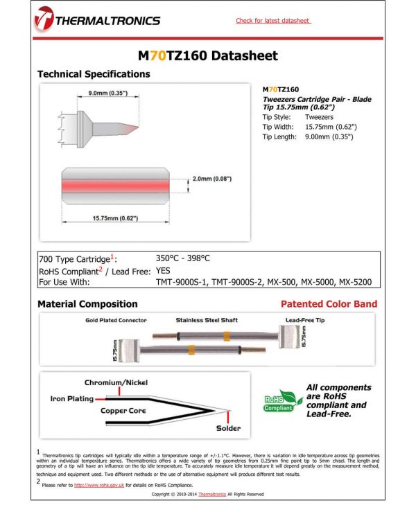 Thermaltronics M70TZ160 Metcal STTC-SMTC Compatibility pic
