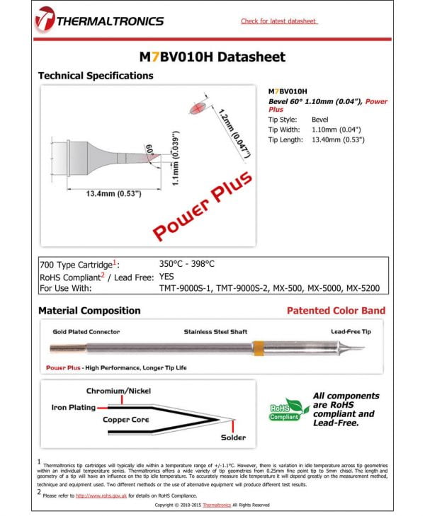 Thermaltronics M7BV010H Metcal STTC-SMTC Compatibility pic