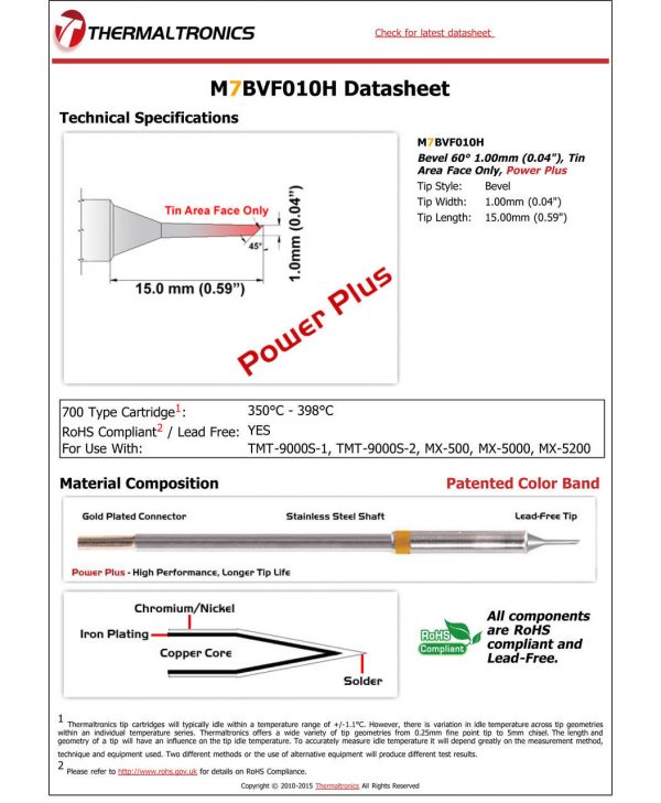 Thermaltronics M7BVF010H Metcal STTC-SMTC Compatibility pic