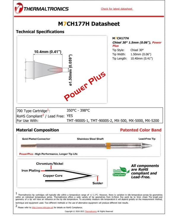 Thermaltronics M7CH177H Metcal STTC-SMTC Compatibility pic