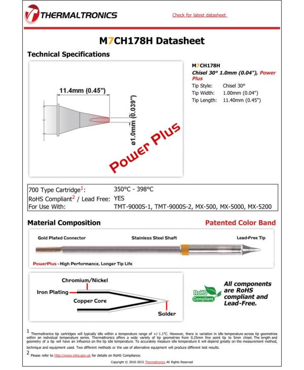 Thermaltronics M7CH178H Metcal STTC-SMTC Compatibility pic