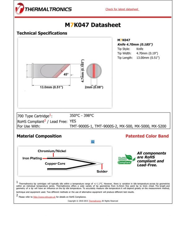 Thermaltronics M7K047 Metcal STTC-SMTC Compatibility pic