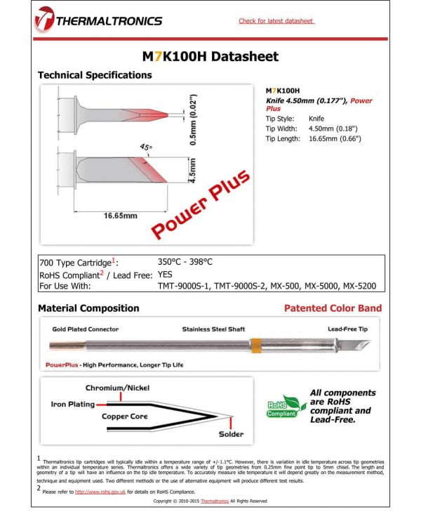 Thermaltronics M7K100H Metcal STTC-SMTC Compatibility pic