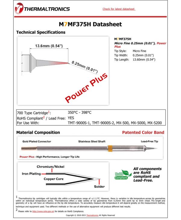 Thermaltronics M7MF375H Metcal STTC-SMTC Compatibility pic