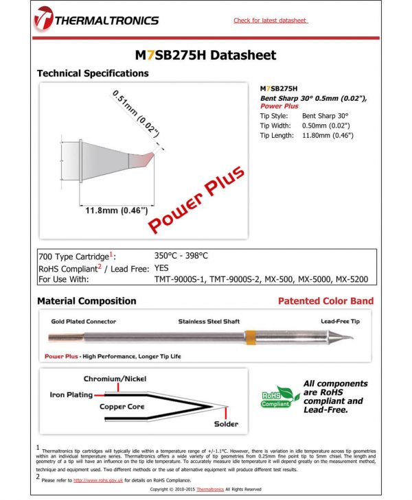 Thermaltronics M7SB275H Metcal STTC-SMTC Compatibility pic