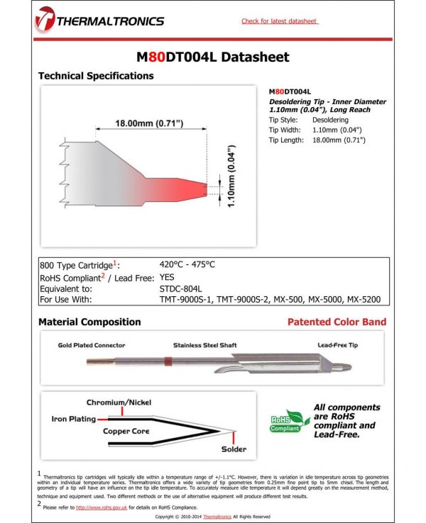 Thermaltronics M80DT004L Metcal STDC-X04L pic