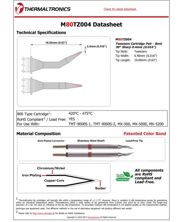 Thermaltronics M80TZ004 Metcal STTC-SMTC Compatibility pic