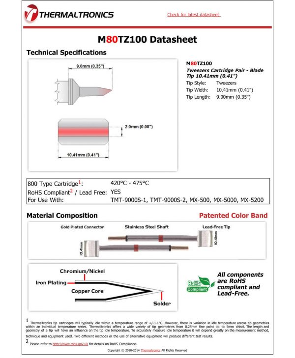 Thermaltronics M80TZ100 Metcal STTC-SMTC Compatibility pic