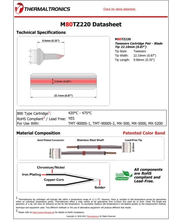 Thermaltronics M80TZ220 Metcal STTC-SMTC Compatibility pic