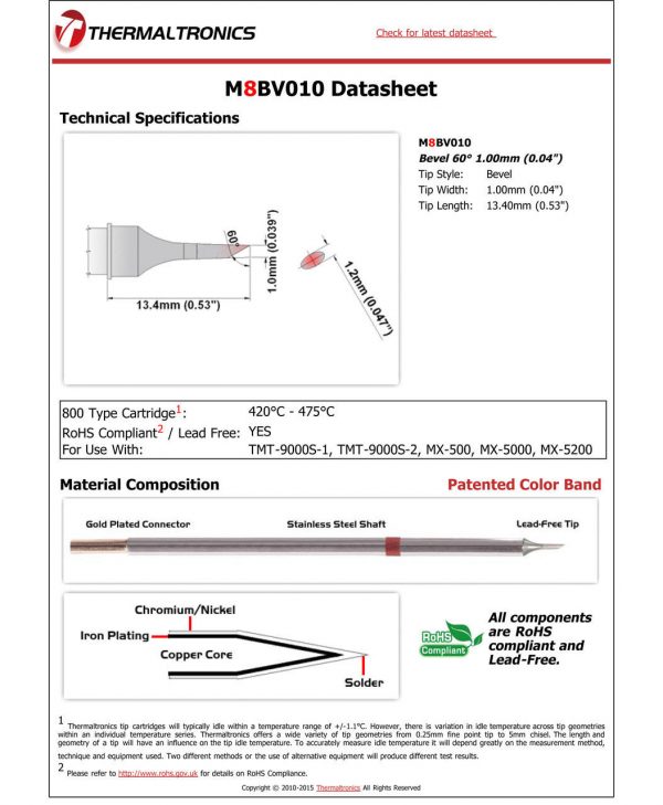 Thermaltronics M8BV010 Metcal STTC-SMTC Compatibility pic