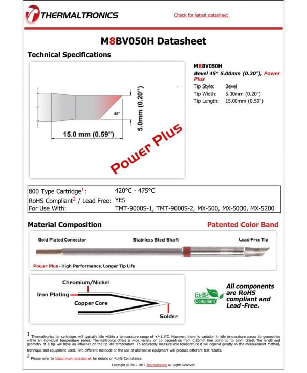Thermaltronics M8BV050H Metcal STTC-SMTC Compatibility pic