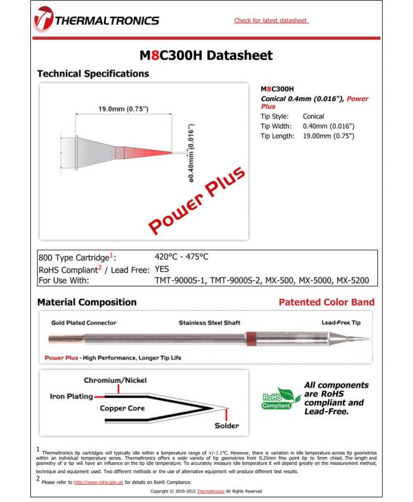 Thermaltronics M8C300H Metcal STTC-SMTC Compatibility pic