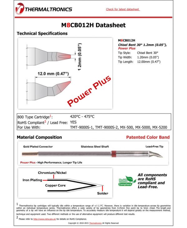 Thermaltronics M8CB012H Metcal STTC-SMTC Compatibility pic