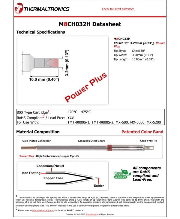 Thermaltronics M8CH032H Metcal STTC-SMTC Compatibility pic