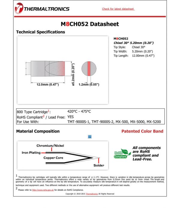 Thermaltronics M8CH052 Metcal STTC-SMTC Compatibility pic
